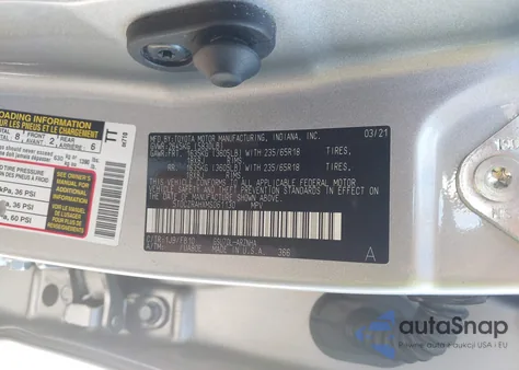 2021 Toyota Highlander L из США, поврежденный, VIN 5TDCZRAHXMS061130